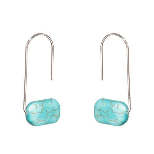 Floating Stone Earring: Turquoise/Silver