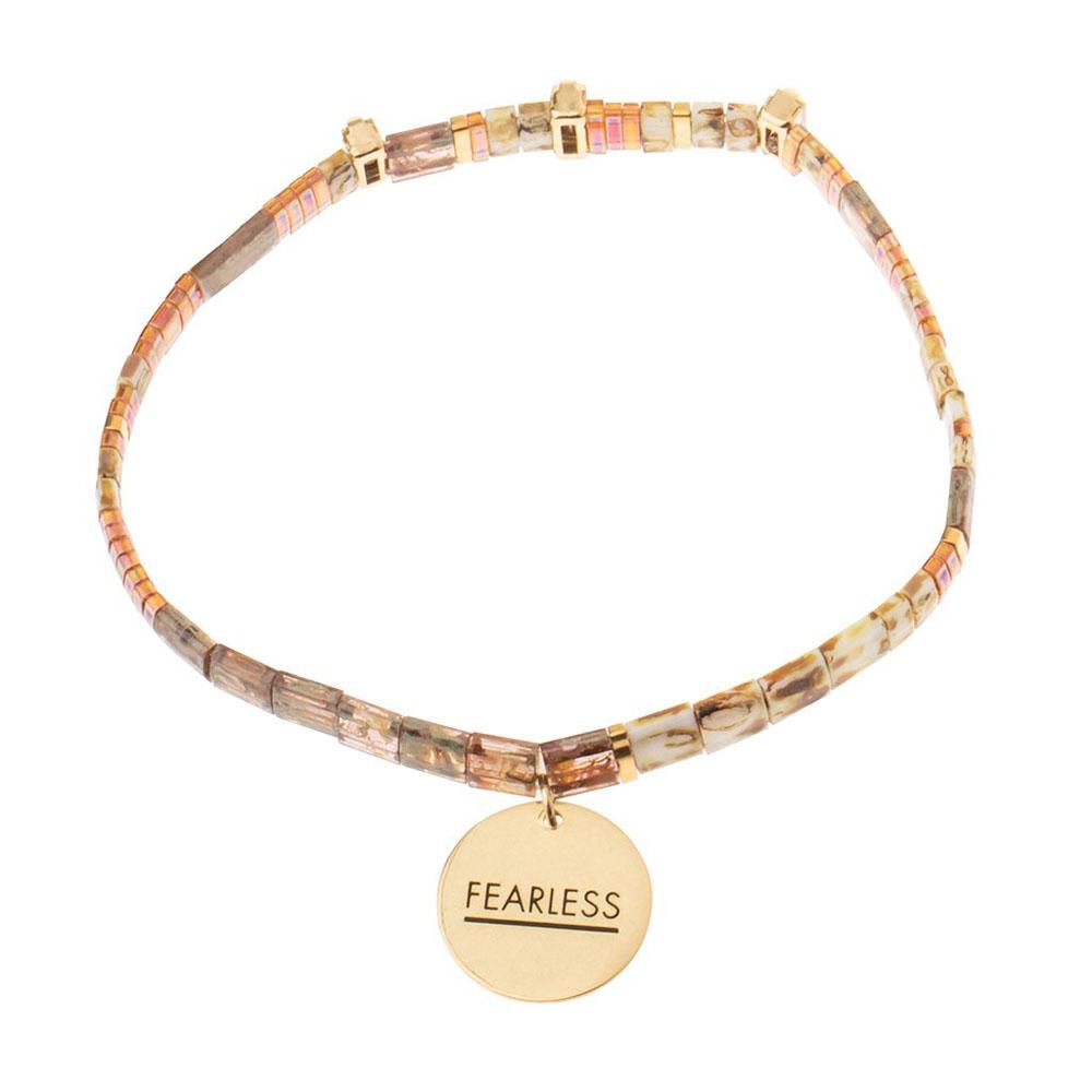  Good Karma Miyuki Charm Bracelet : Fearless (Tortoise/Sparkle/Gold)