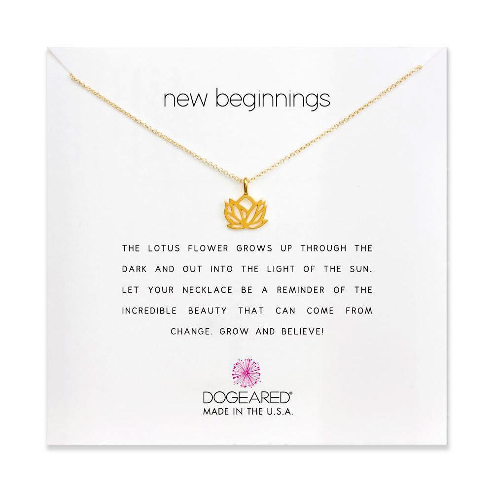  New Beginnings Lotus Necklace : Gold