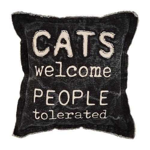Cat Sentiment Pillow: Welcome
