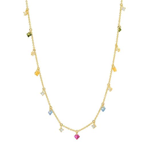 Multi Colored Dangle Chain Necklace