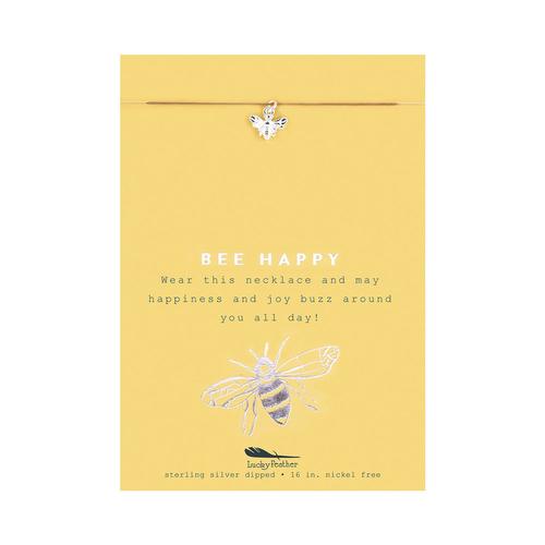 New Moon Silver Necklace: Be Happy/Bee