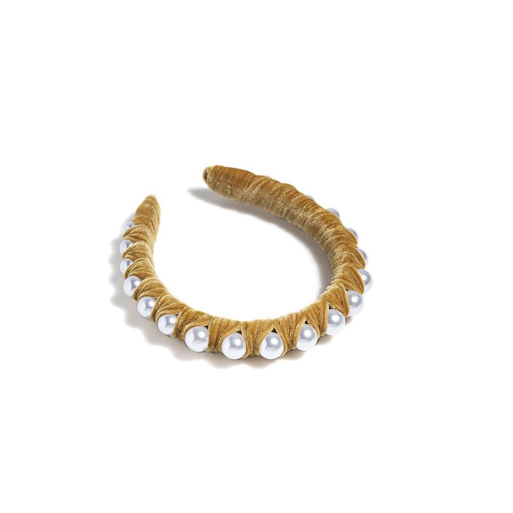  Woven Pearl Headband : Gold