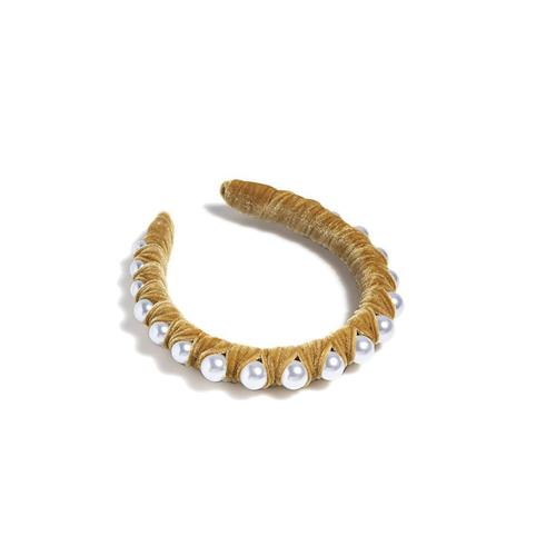 Woven Pearl Headband: Gold