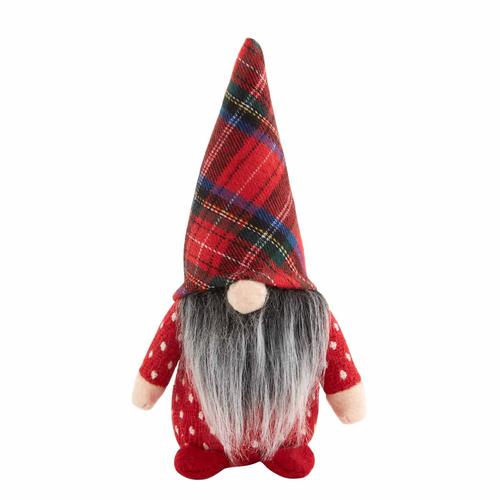 Christmas Gnome: Small/Red Plaid Hat
