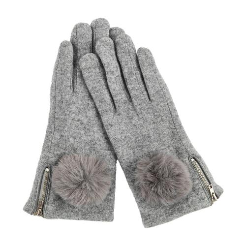 Zipper Poof Gloves: Gray