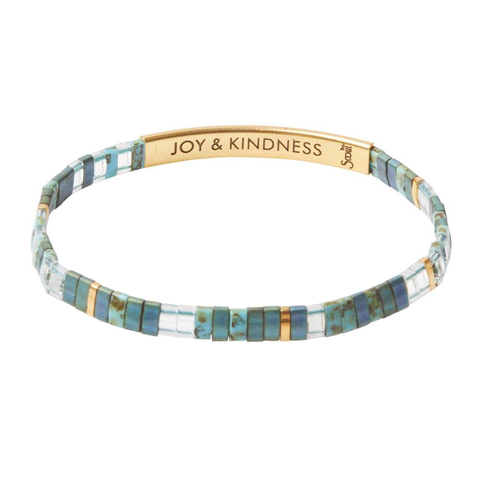  Good Karma Miyuki Charm Bracelet : Joy & Kindness (Marine/Gold)