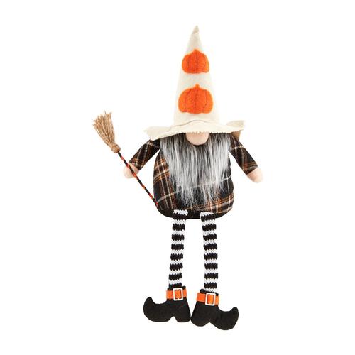 Halloween Dangle Leg Gnome: Pumpkin