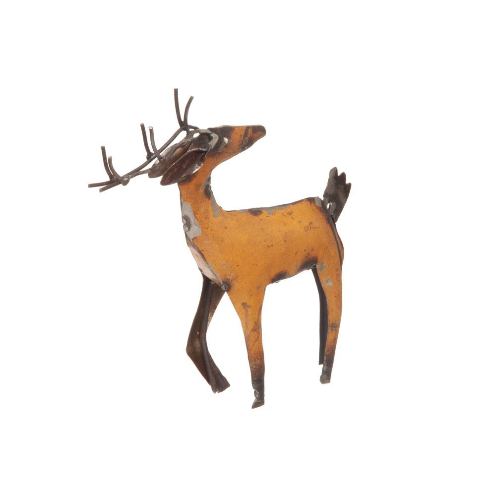  Recycled Metal Deer Figure : Yellow