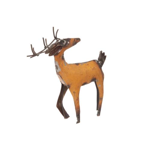 Recycled Metal Deer Figure: Yellow