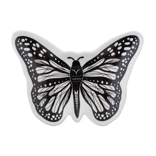 B&W Trinket Dish: Butterfly