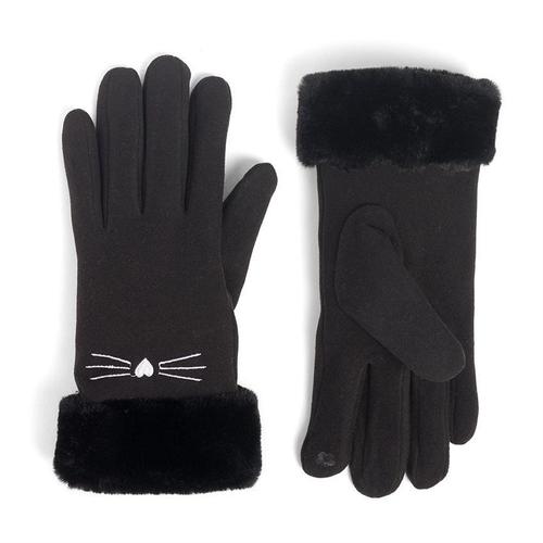 Cat Touchscreen Gloves: Black