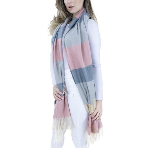 Vibrant Lines Multicolor Scarf: Pink/Blue