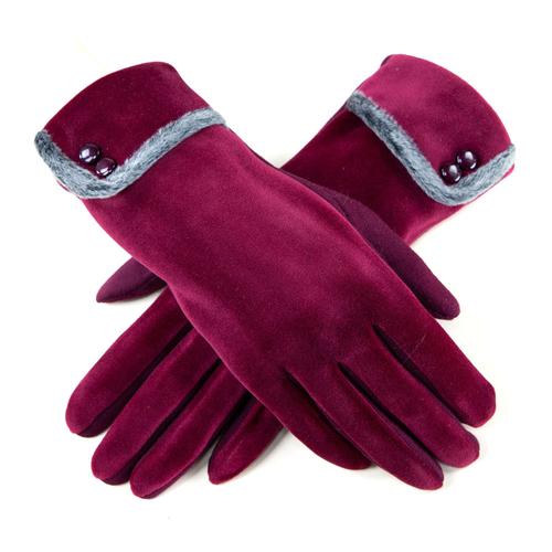 Comfy Velvet Gloves: Burgundy