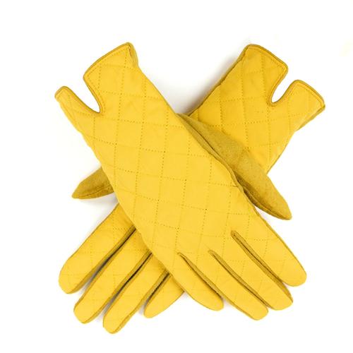 Quilted Solid Gloves: Mustard
