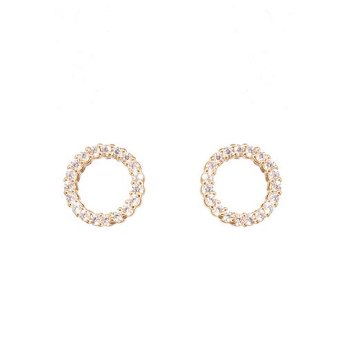 Open Circle Pavé Earrings