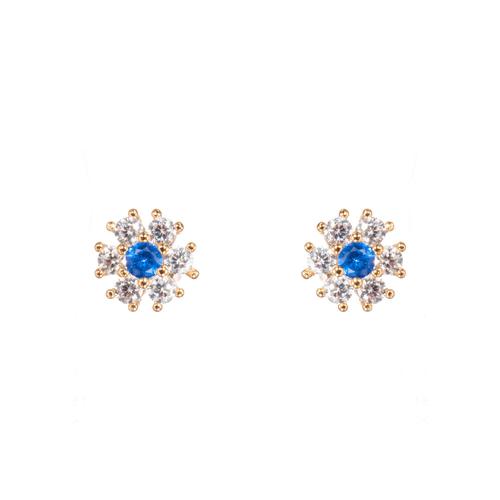 Flower Stud Earrings: Sapphire
