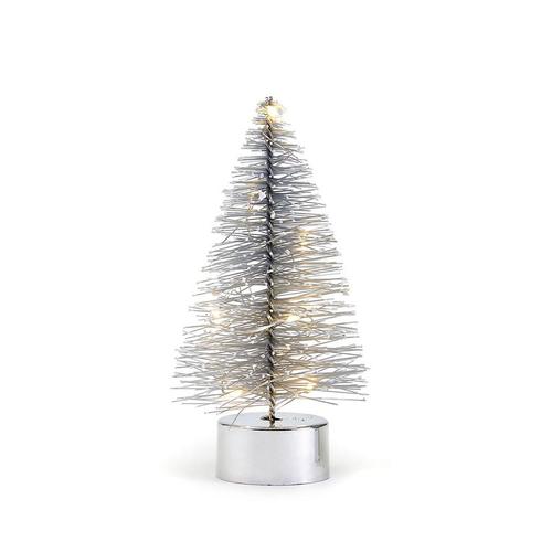 Mini Light-up Christmas Tree: Silver