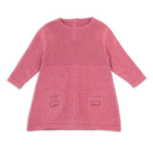 Heather A-Line Rib Baby Dress Sweater Knit: Rose Heather