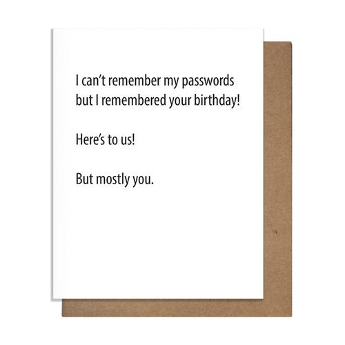Greeting Card: Passwords