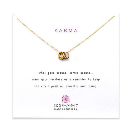Tiny Sparkle Ring Karma Necklace: Gold