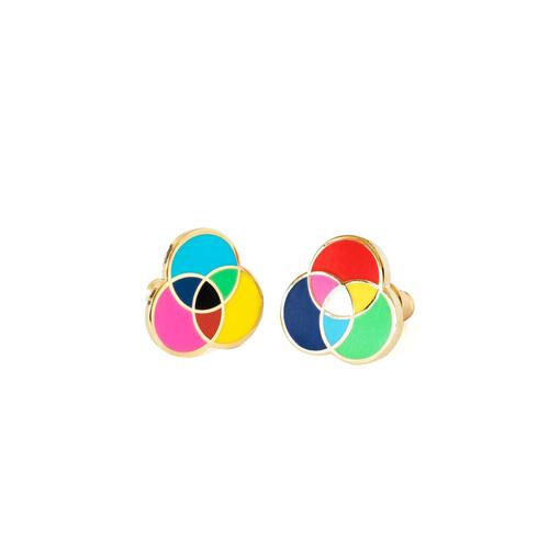 Cloisonné Earring Pair: RGB & CMYK
