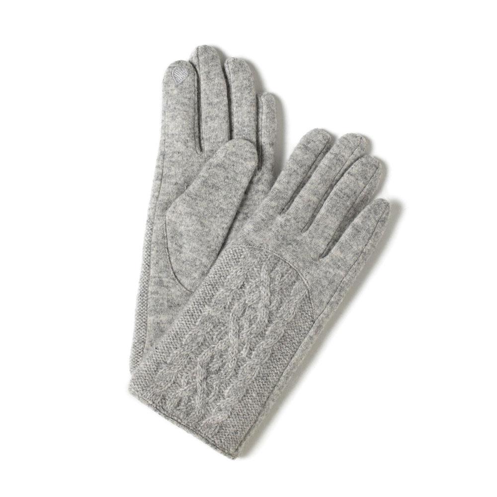  Half Cable Wool Gloves : Gray