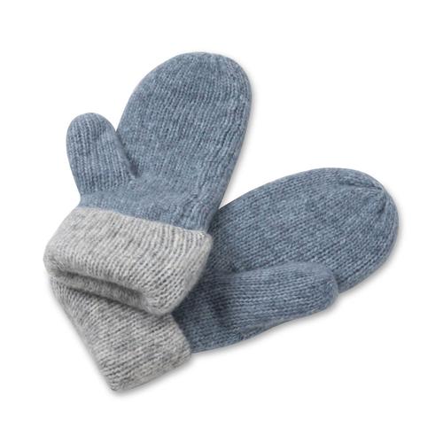 Soft Wool Reversible Mittens: Storm