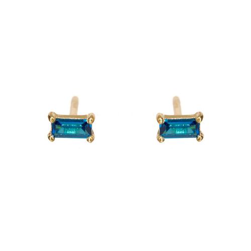 Baguette Earrings: Sapphire Blue