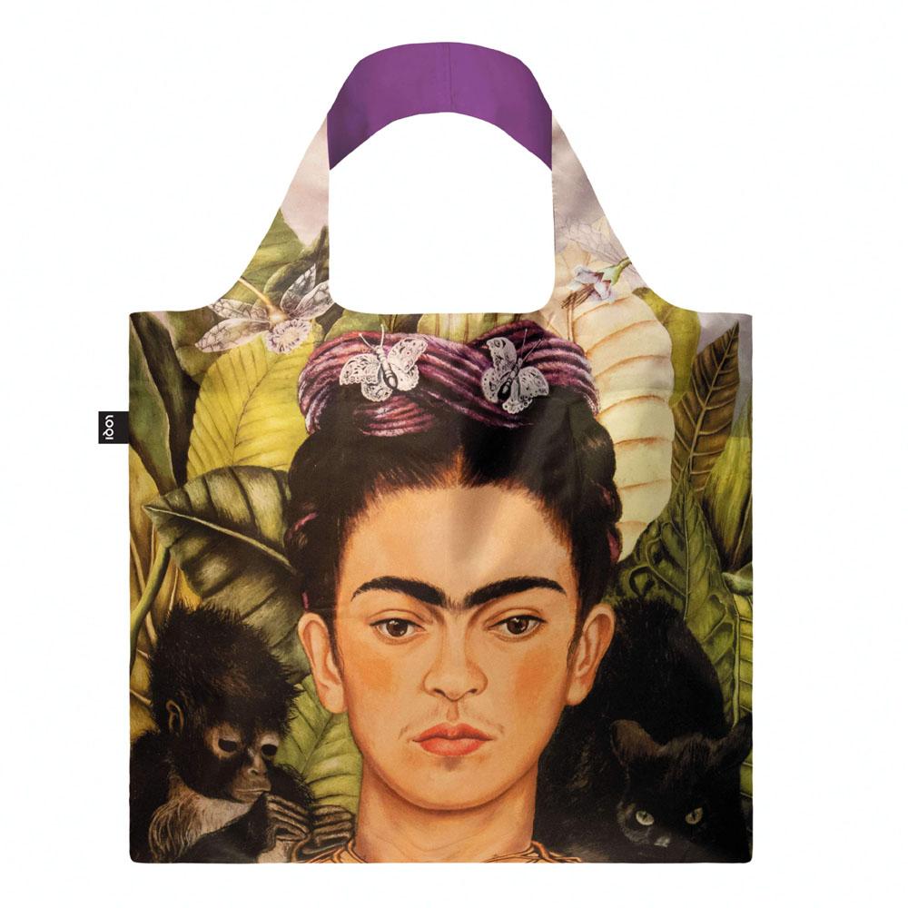  Recycled Shopper : Frida Kahlo/Self Portrait W/Hummingbird