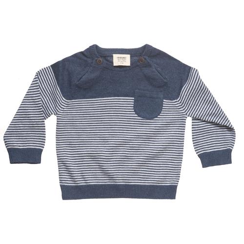 Milan Raglan Baby Pullover Knit Sweater: Indigo