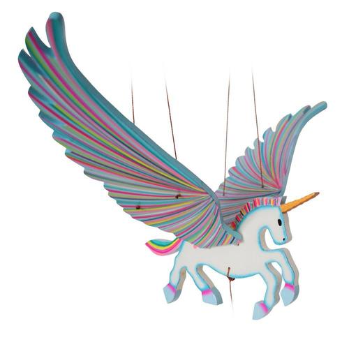 Flying Bird Mobile: Unicorn Alicorn/Blue
