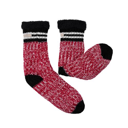 Canadiana Lounge Socks: Deep Red