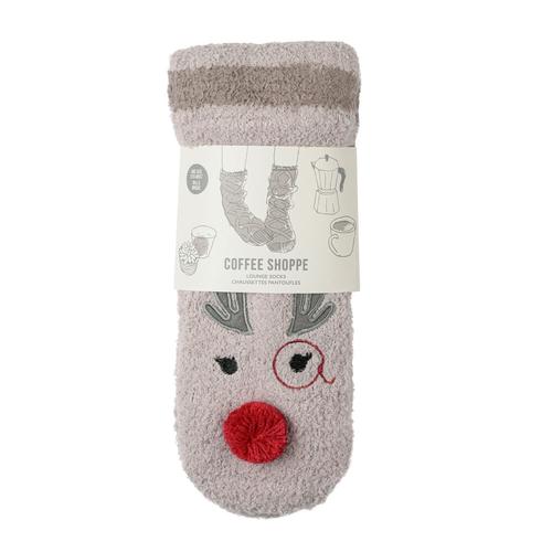 Marshmallow Critter Socks: Rudolph (Silver Cloud & Fungi)