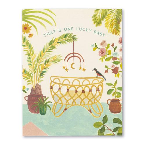 New Baby Card: That's One Lucky Baby