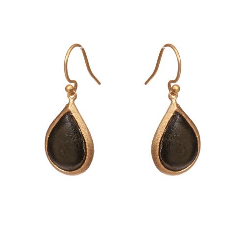 Pear Drop Earrings: Black