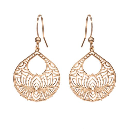 Lotus Earrings: Gold