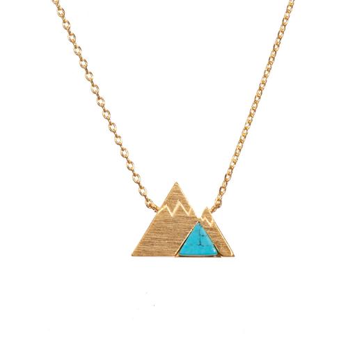 Mountain Necklace: Turquoise/Gold