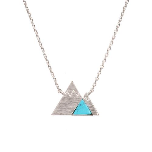 Mountain Necklace: Turquoise/Silver