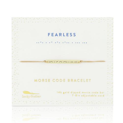Morse Code Bar Bracelet: Fearless
