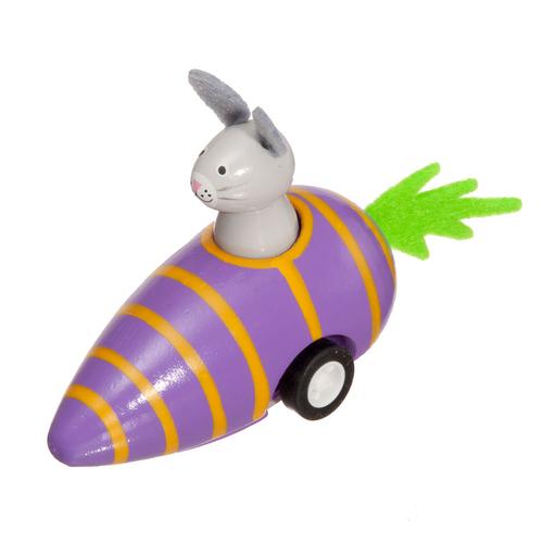 Bunny Pull-Back Carrot Racer: Gray