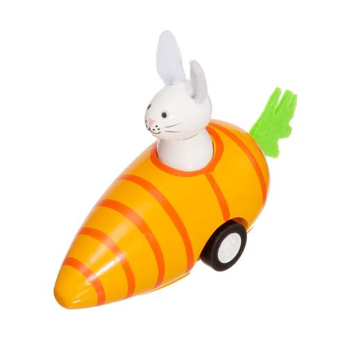 Bunny Pull-Back Carrot Racer: White