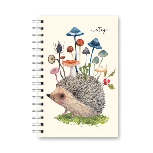Spiral Bound Journal: Hedgehog w/Mushrooms