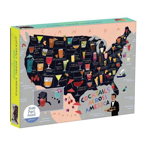 Jigsaw Puzzle: Anne Bentley Cocktail Map of the USA