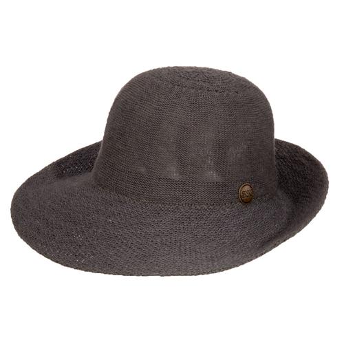 Cotton Blend Turn Brim Hat: Charcoal