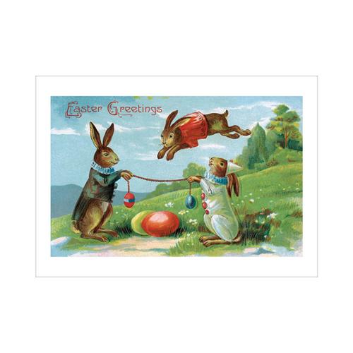 Greeting Card: Rabbits Jumping Eggs