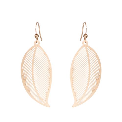 Leaf Filigree Earrings: Gold