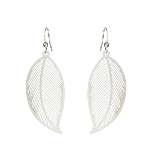 Leaf Filigree Earrings: Silver