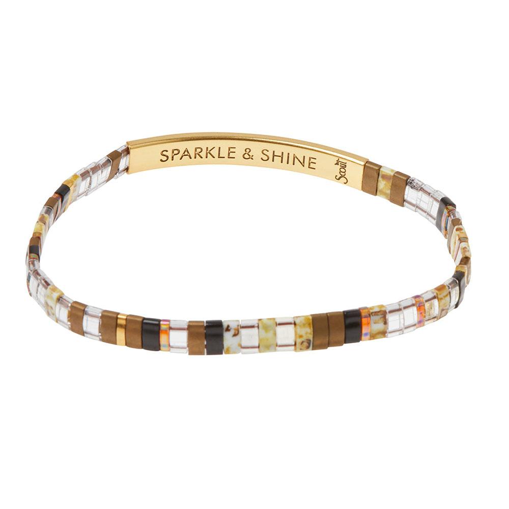  Good Karma Miyuki Charm Bracelet : Sparkle & Shine (Topaz/Gold)