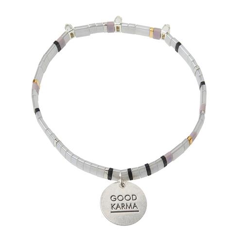 Good Karma Miyuki Charm Bracelet: Good Karma (Cloud/Sparkle/Silver)